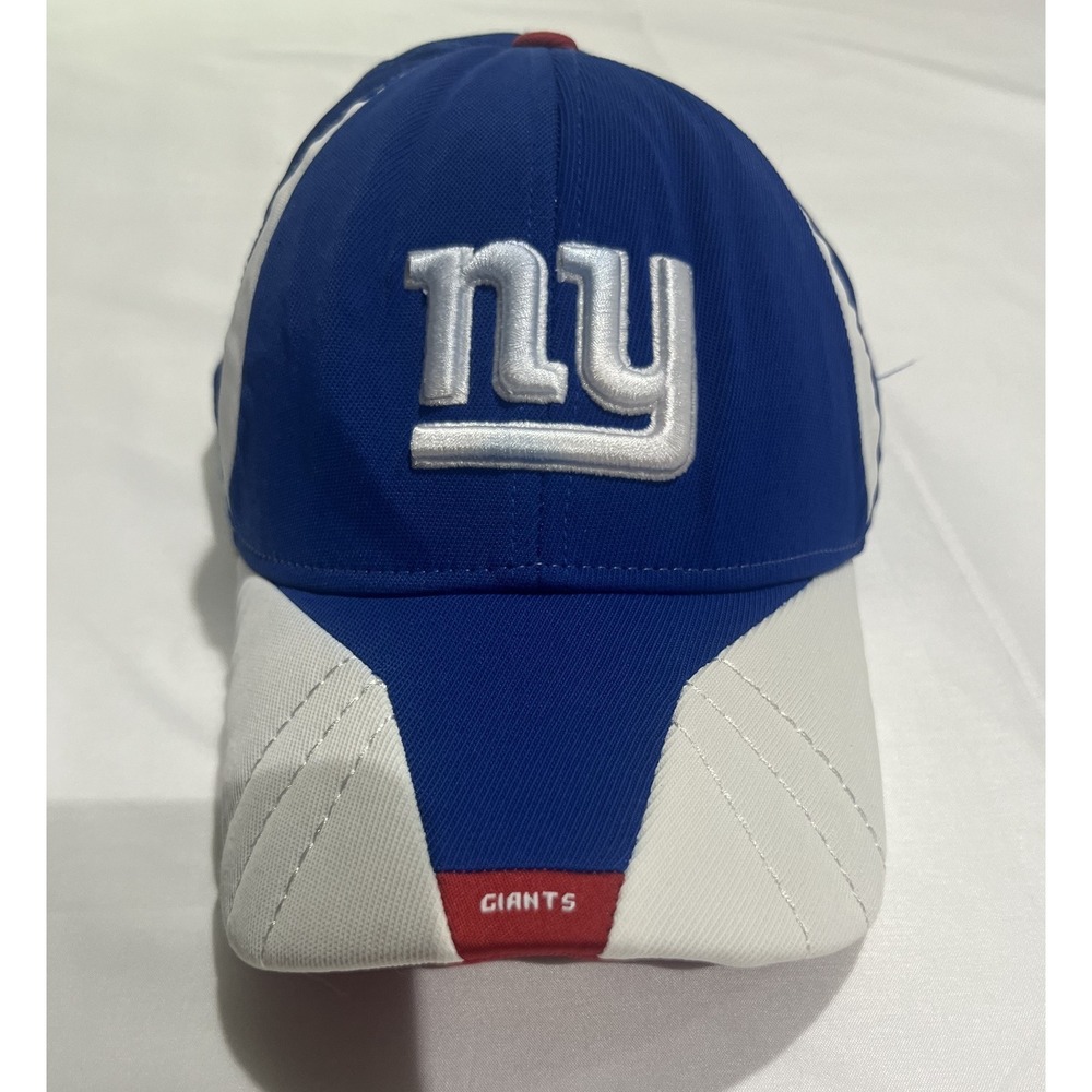 New York Giants Hat Cap Fitted One Size Blue Reebok NFL Authentic Sideline